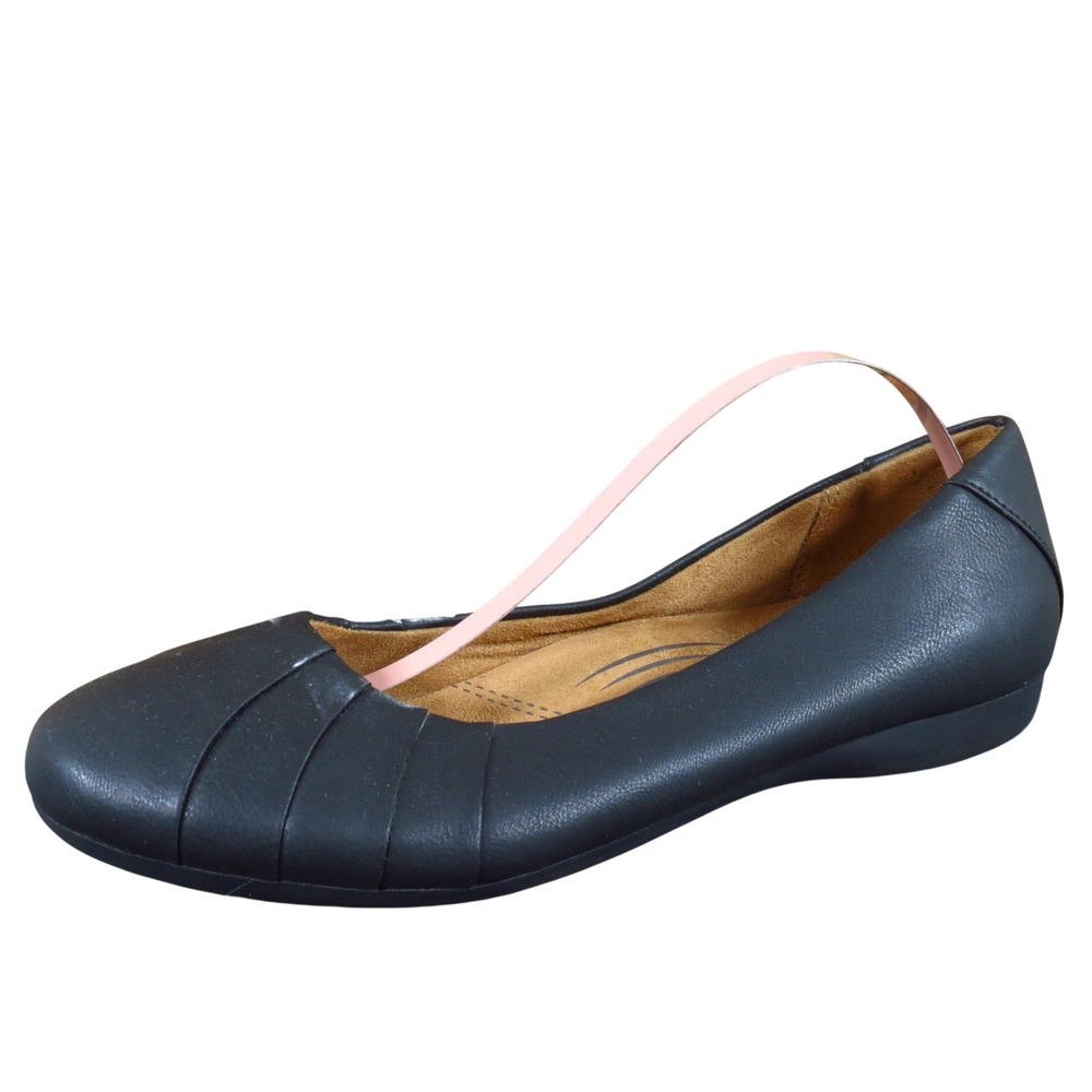 Natural Soul Orlando Women Size 6.5 Black Synthetic Ballet Flats Comfort Casual